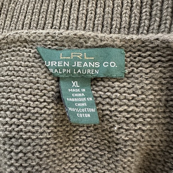 Lauren Ralph Lauren Women Sz XL Shawl Cardigan Ribbed Knit Sweater Buckle Toggle - Picture 3 of 9